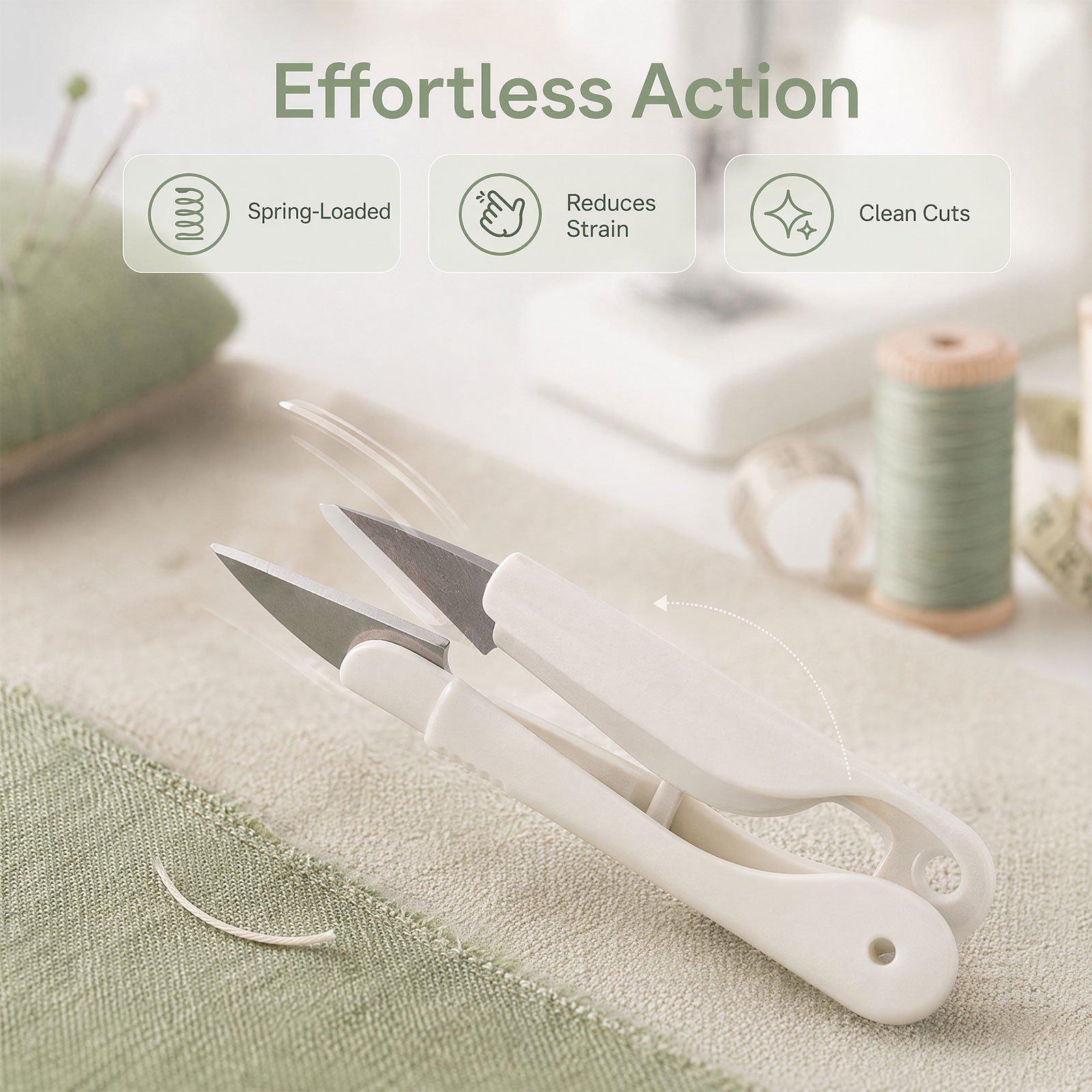Thread Snips, Stainless Steel Thread Cutter Scissors, Ergonomic Durable Crafting Tool for Embroidery, Knitting & Sewing Projects
