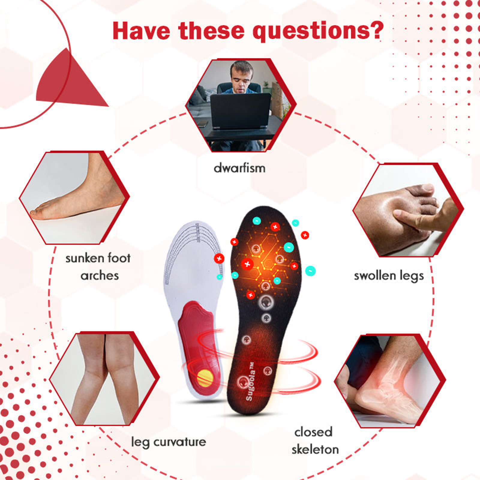 Sugoola Height Boost Far Infrared Titanium Ion Arch Correetion Insoles, Frared Titanium Ion Arch Correetion Insoles, 2024 New Arch Correetion Insoles -Relieves footpain