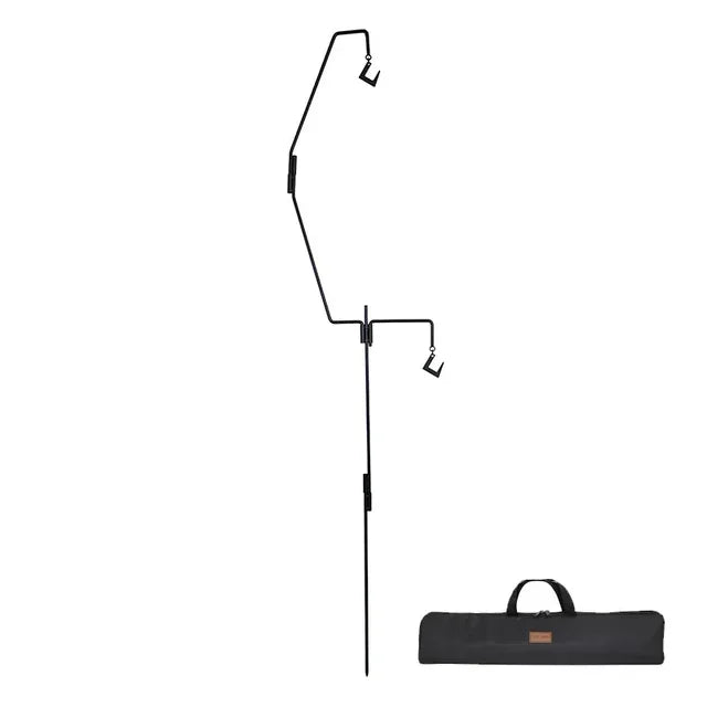 Outdoor Light Stand Hook Folding Durable Iron Frame Lamp Holder