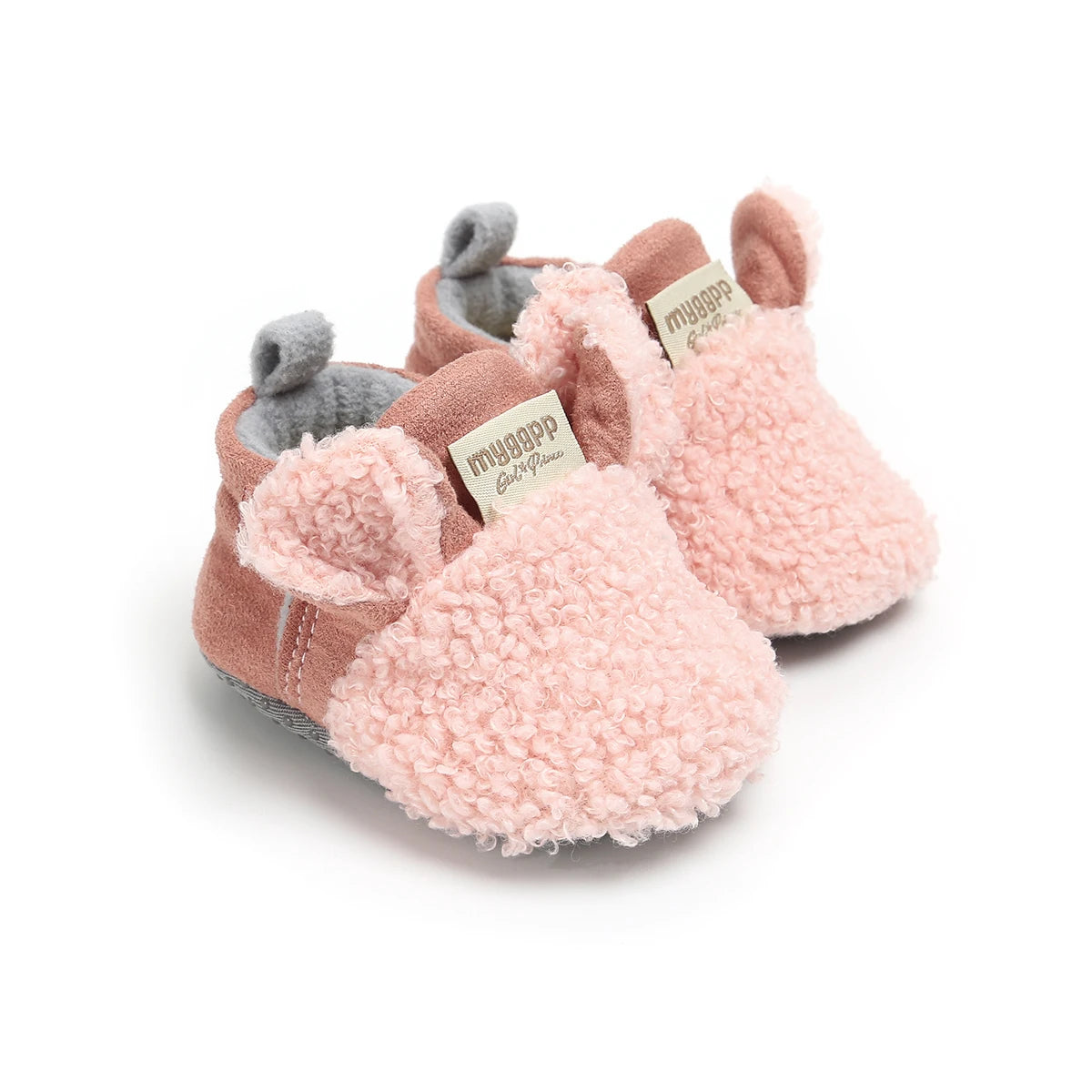 Infant Baby Boys Girls Slippers Cozy Fleece Booties Soft Bottom Warm Cartoon Socks Crib Shoes