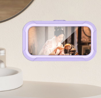 Bathroom cell phone waterproof box shower catching up on TV shows watch TV show God bathroom kitchen lazy touch screen hole-free bracket