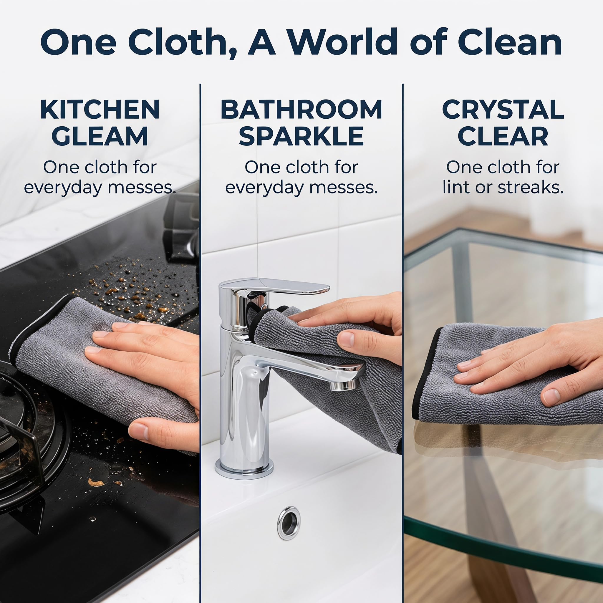 Jeaver Window Cleaning Cloth XXL, 24x16 Inch Microfiber Cleaning Cloth for Glass, Mirrors, and All Surfaces, Streak-Free Lint-Free Rags, Reusable Washable Towels