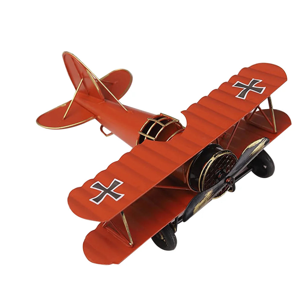 Metal Plane Models Handicraft Photo Props Airplane Model Desktop Ornament Birthday Gift Vintage Decor