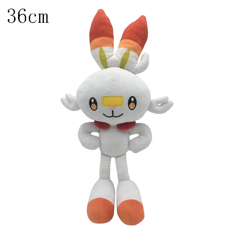 Kawaii Pokémon Sword and Shield Scorbunny Evolution Raboot Cinderace Plush Toys Sobble Grookey Stuffed Doll Rabbit Kid Xmas Gift