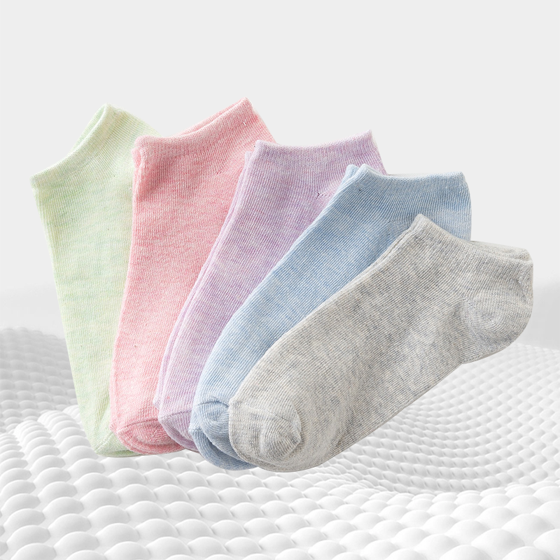 Female low-top invisible boat socks female four seasons socks color cotton solid color department breathable short socks female