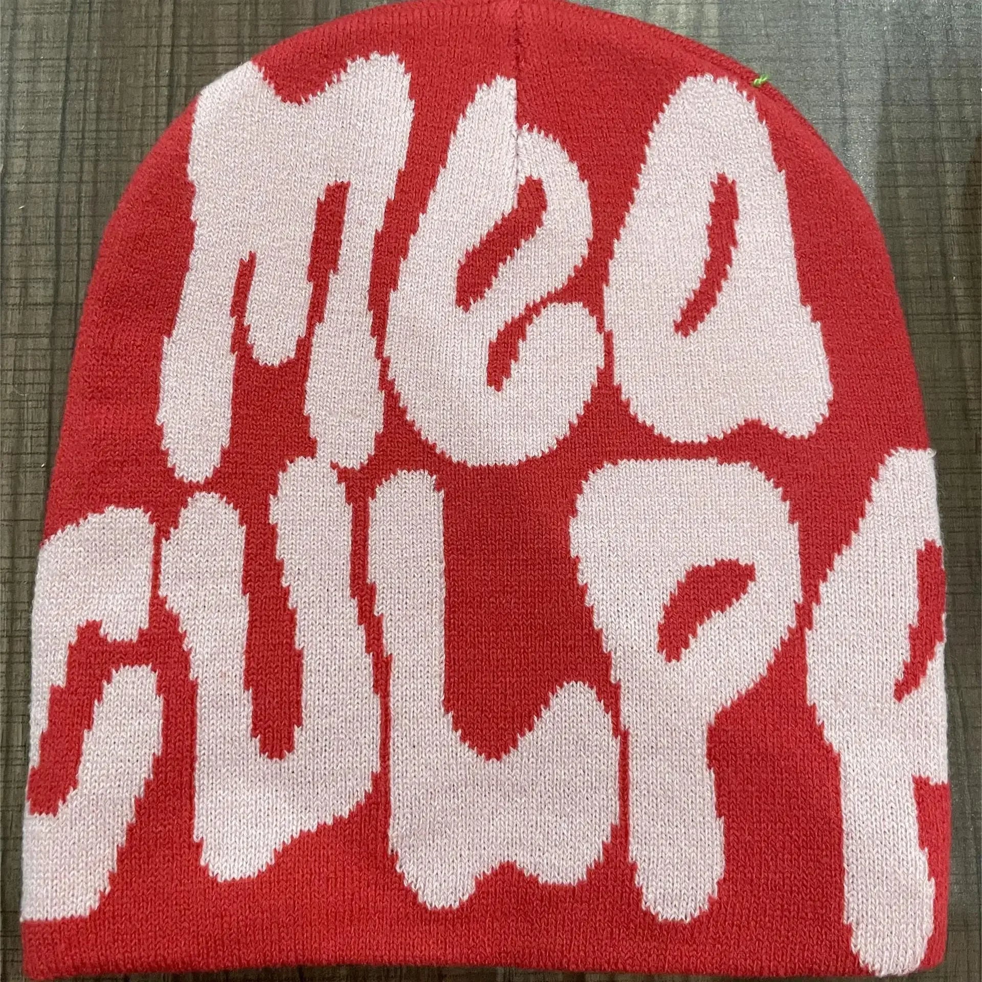 Mea Culpa One Size Fun Day Beanie Hat Pink Gray Green Yellow Black One Size Acrylic Hat