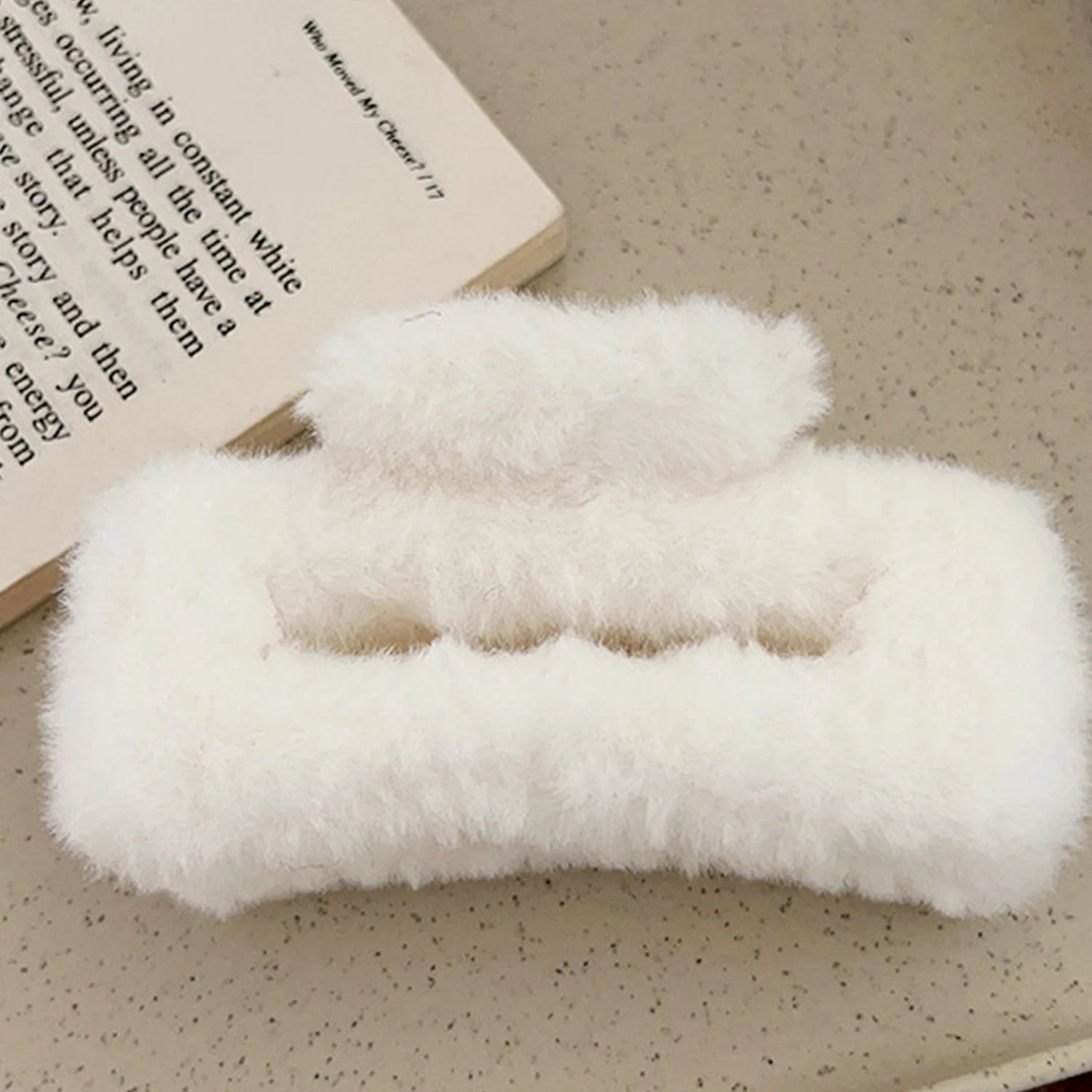 New Square Candy Color Faux Fur Hair Claw Clips Large Hollowed Rectangle Plush Shark Clip Grab Girls Women Hair Accessories 11cm