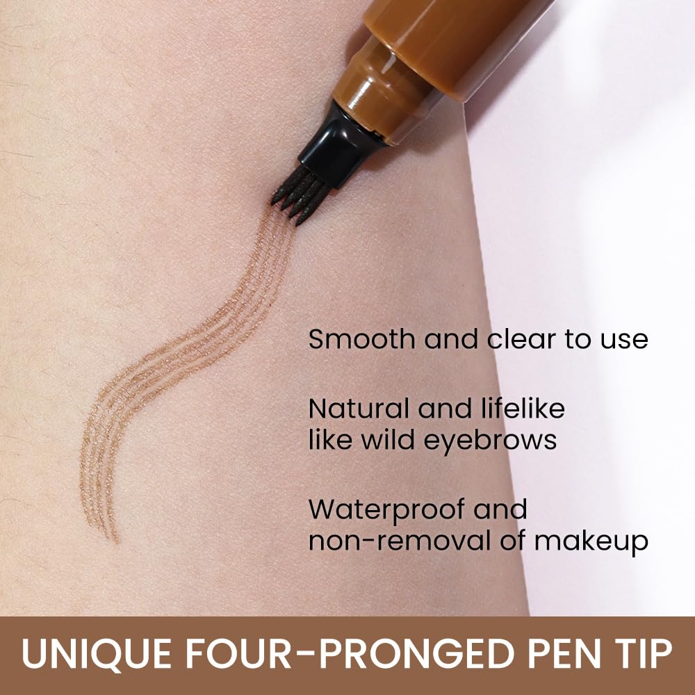 4-Tip Microblade Pen for Brows & Beards – Waterproof, Smudge-Proof & Natural Look