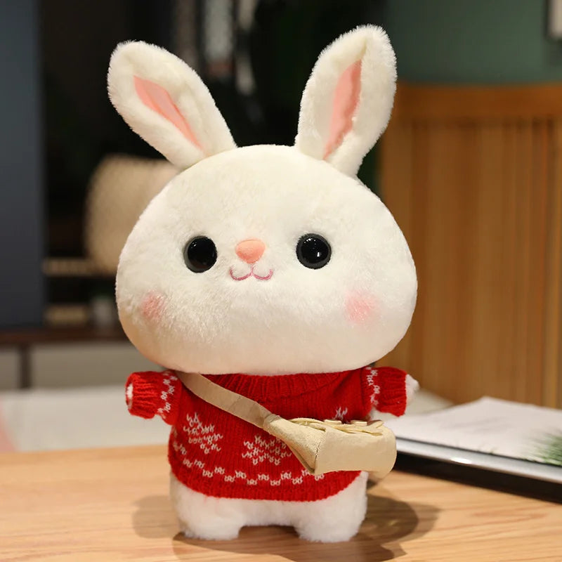 Soft Rabbit Lalafanfan Rabbit Cafe Girl Plush Toy Cute 30cm Kawaii Lalafanfan Doll Wearing Glasses Wearing Clothes Toys Gift