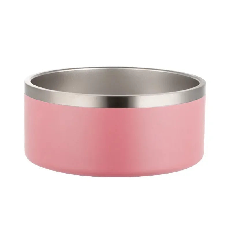 64oz Stainless Steel Round Dogl Cat Bowl Double Vacuum Feeding Pet Bowl Large Capacity Dog Food Water Bowl Dog Accessories Puppy