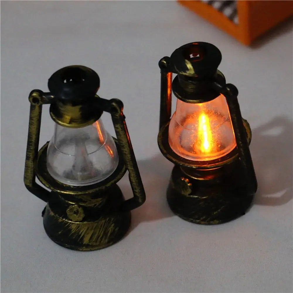 Lantern Doll House Decor Miniature Oil Lamp Ornaments Fairy Garden Accessories