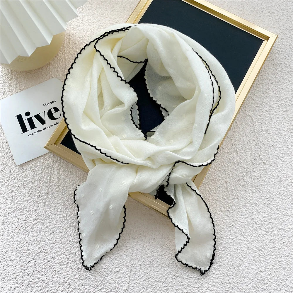 Fashion Women's Headscarf Semicircle Cotton Linen Triangle Scarf Spring Autumn Summer Neckerchief Hijab Shawl Decorative Scarf