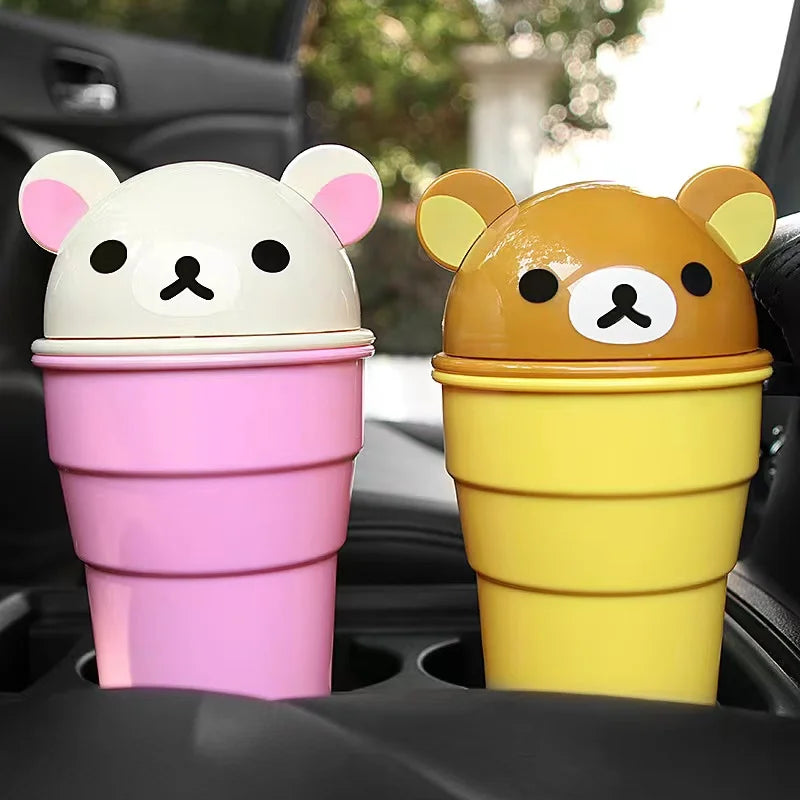 Mini Cartoon Car Trash Cans Car Storage Debris Barrels Garbage Dust Holder Rubbish Cases Bin Waste Organizer Desktop Trash Can