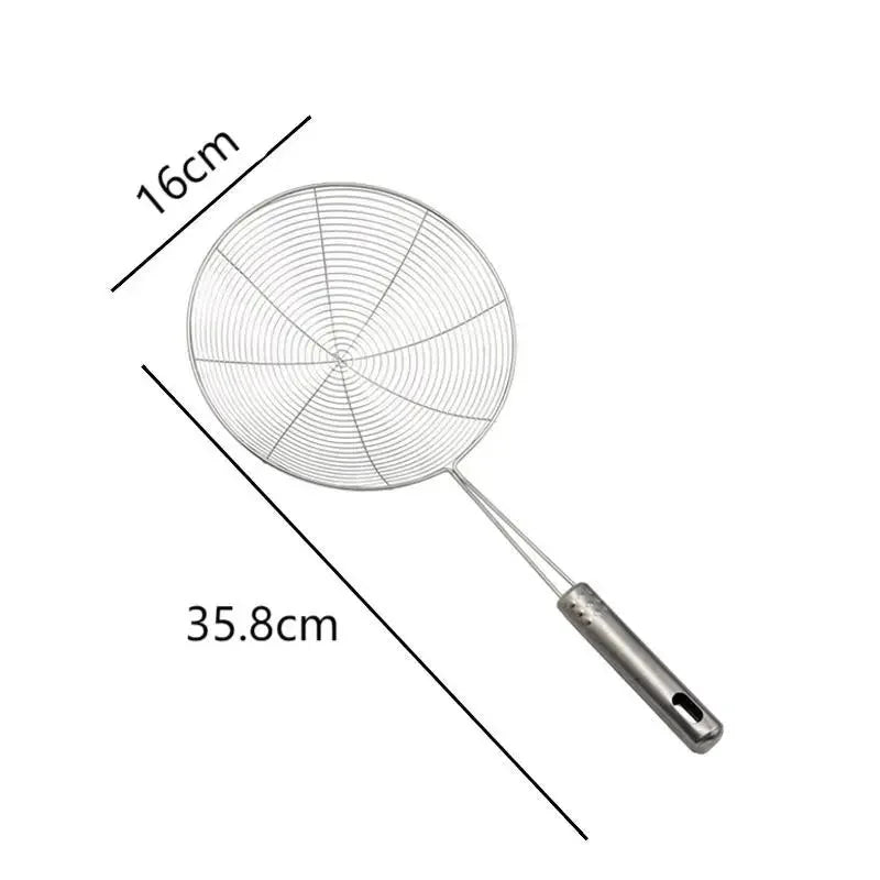 &1PC Stainless Steel Strainer Ladle Skimmer Oval Fine Mesh Oil Pot Strainers Home Kitchen Tools Strainer Oil Skim Grease Foam