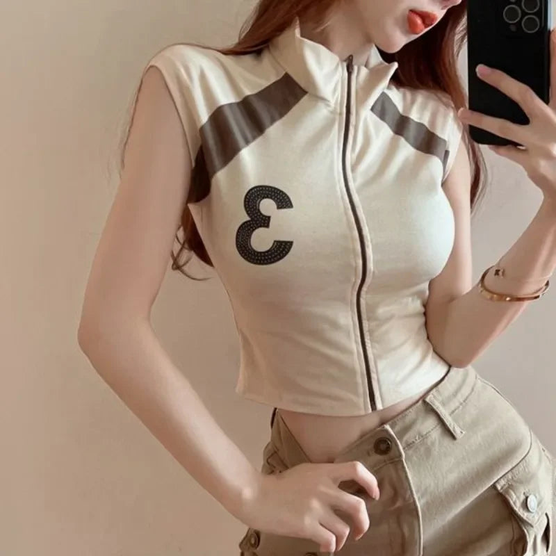 Woman T Shirt Coquette Clothes Sexy Crop Top Graphic Polo Neck Women Women's Clothing Trend 2024 New Korean Popular Sales Summer