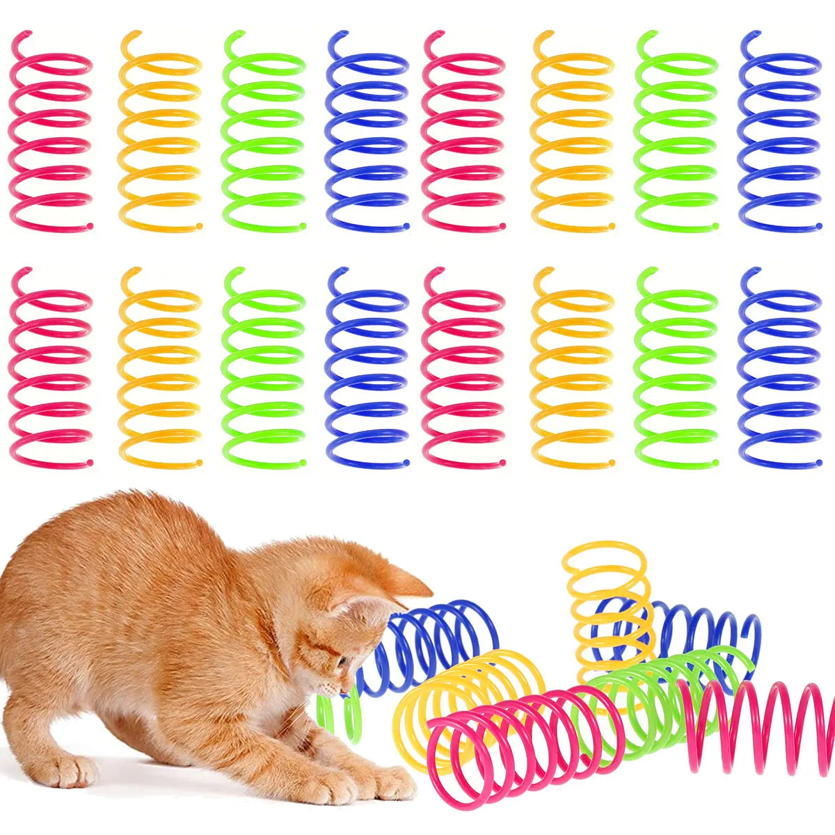 Pet Toys Colorful Cat Coil Toy Durable Plastic Spiral Spring Cat Toy Interactive Toy Creative Activity for Cats Hunting Exercise