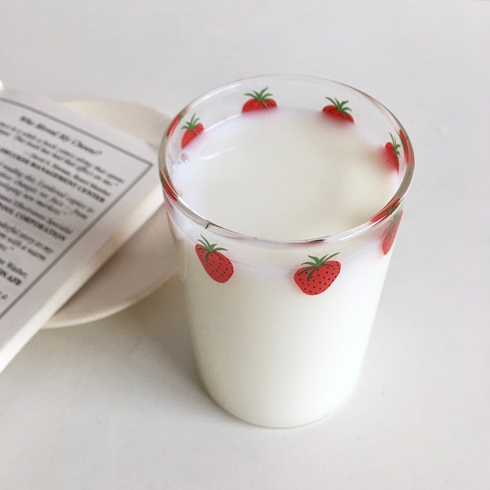 300ml Strawberry Cute Glass Cup