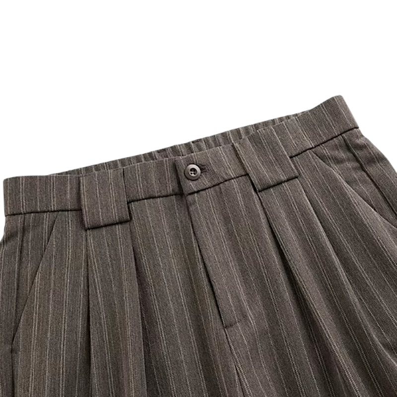 Pinstripe pleated pants