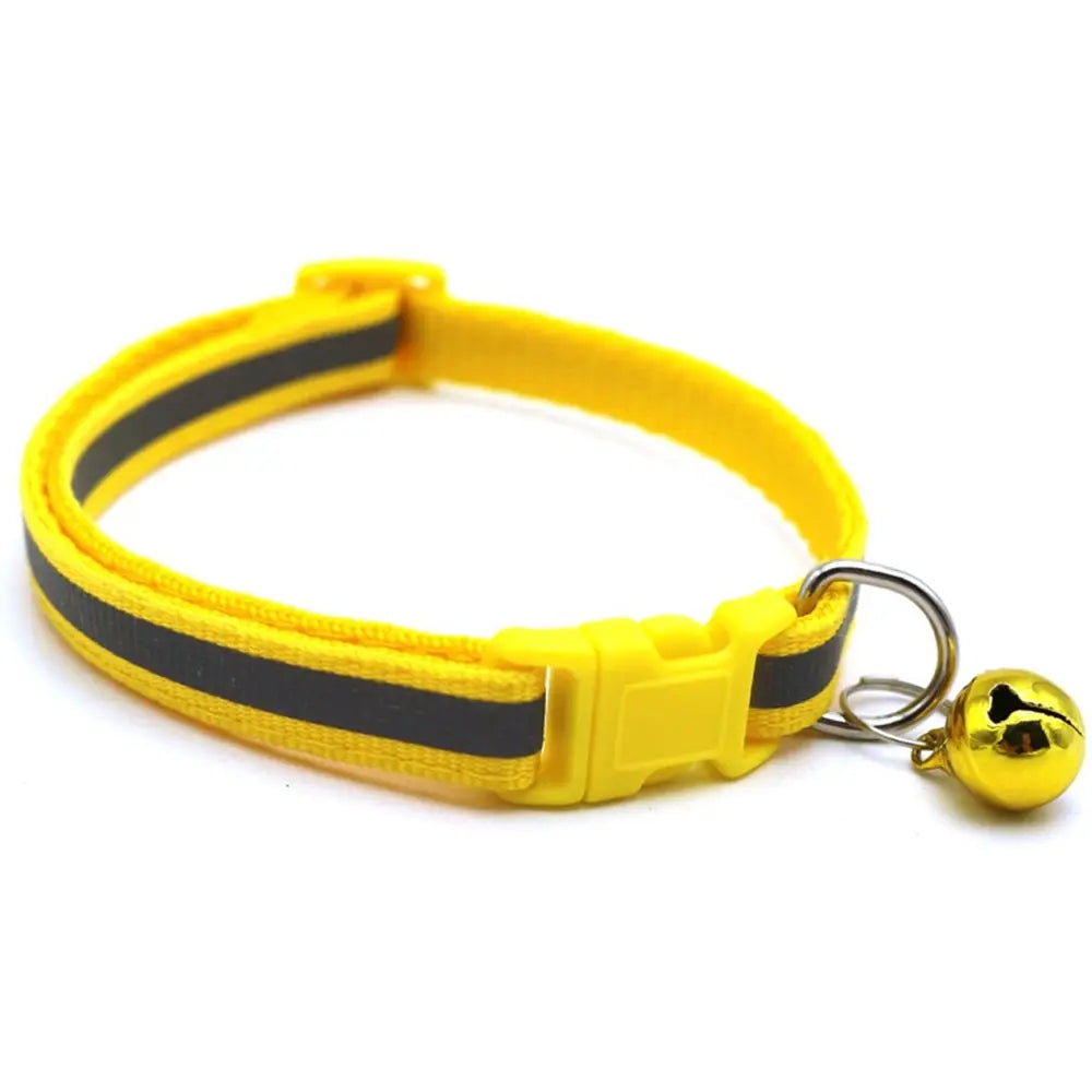 Pet Collar Reflective Adjustable Cats DogsBell Collar Kitten Puppy Necklace Animal Supplies