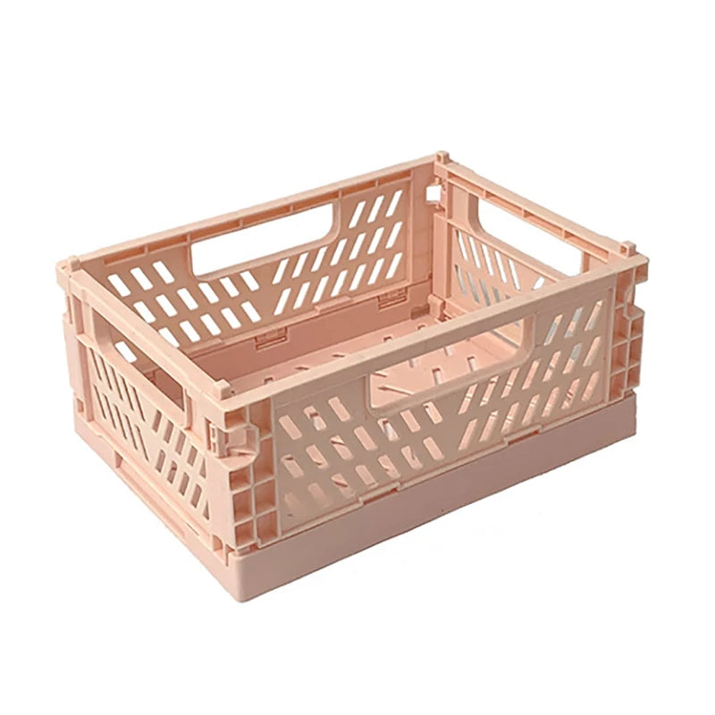 Folding Storage Baskets Sundries Organizer Collapsible Case Desktop Stationery Snacks Comestics Storage Foldable Container Box