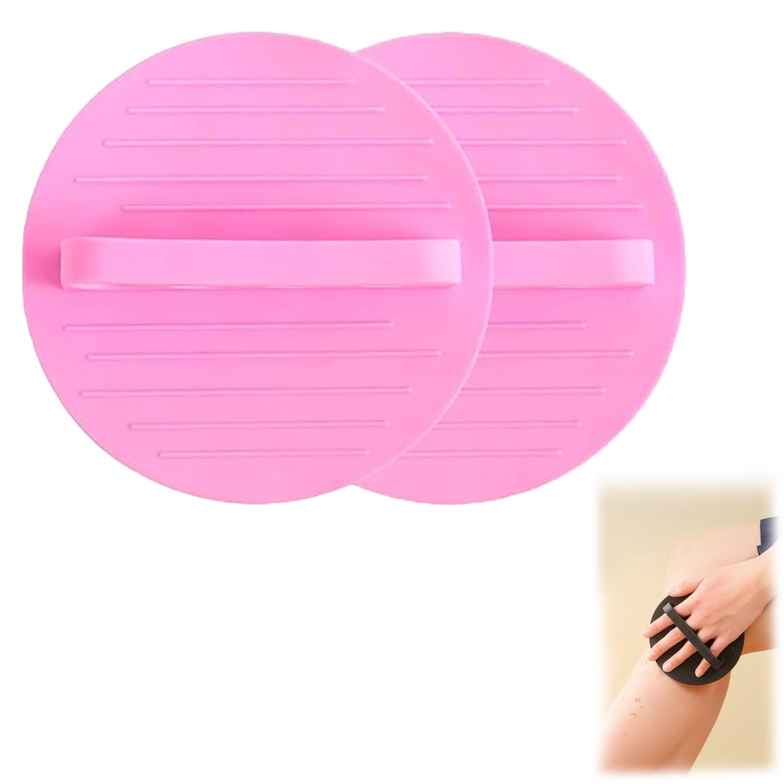 Soft Rubber Shower Scrubber, Silicone Body Scrubber, Exfoliating Bath Glove for Deep Cleansing & Dead Skin Removal(Pink,2PCS)