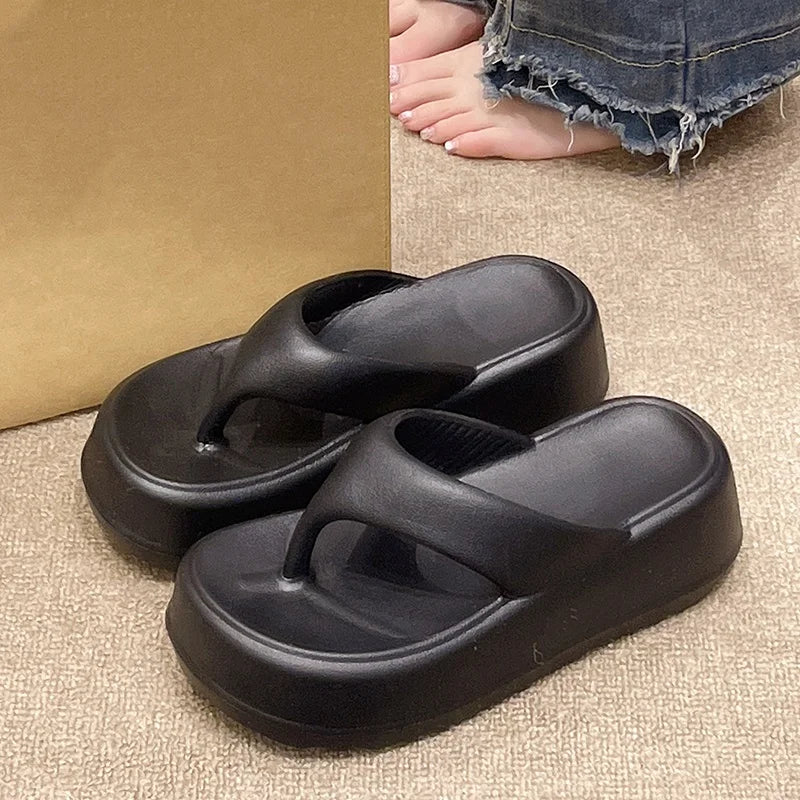 Summer women's flip-flops thick soles women's sandals non-slip beach shoes casual sweet Women's Slippers Fashion home slippers