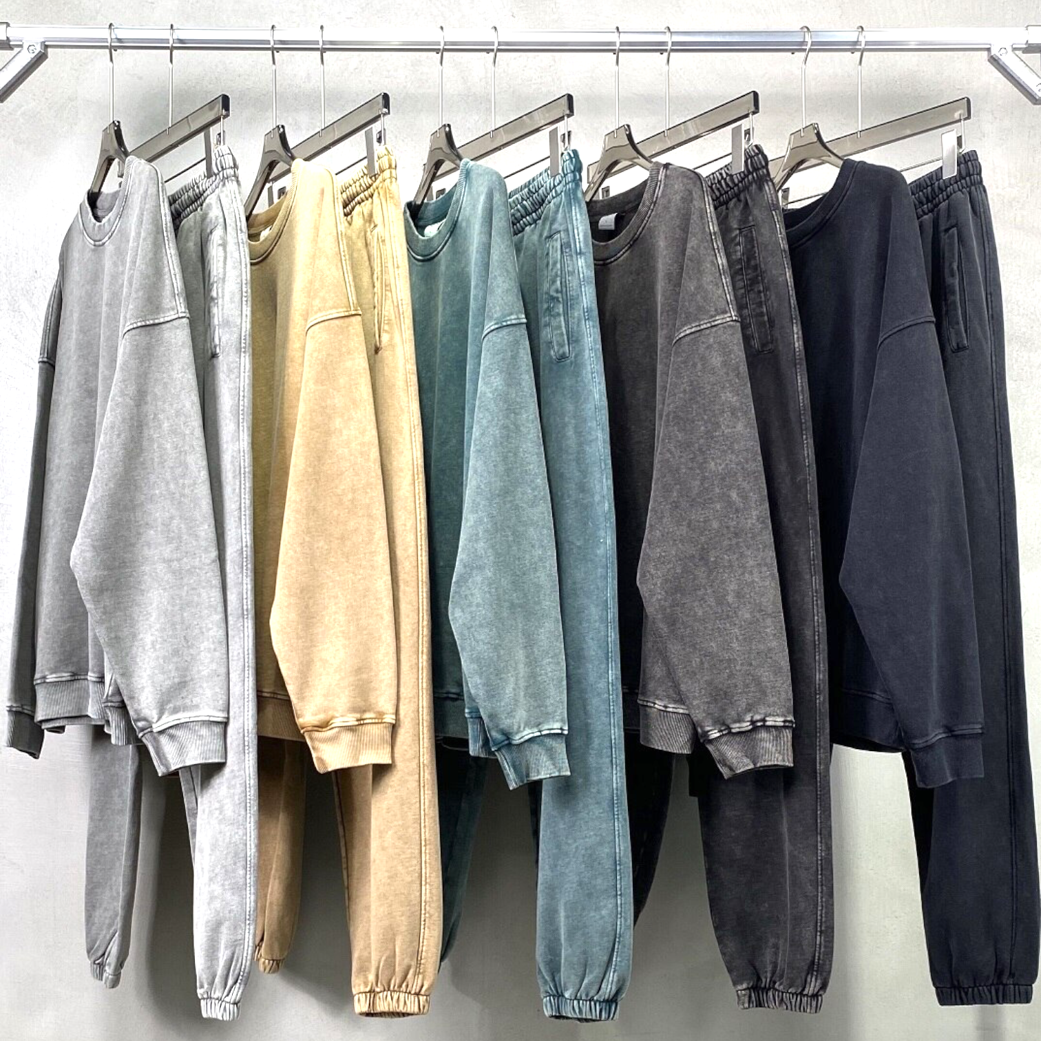 Baggy fit heavy cotton french terry wax dyed sweatpant