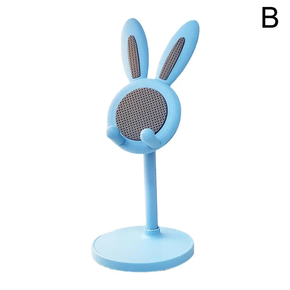 Cute Cartoon Bunny Desktop Mobile Phone Holder Stand Smartphone Tablet Bracket Adjustable Telescopic Lifting Lazy Bracket