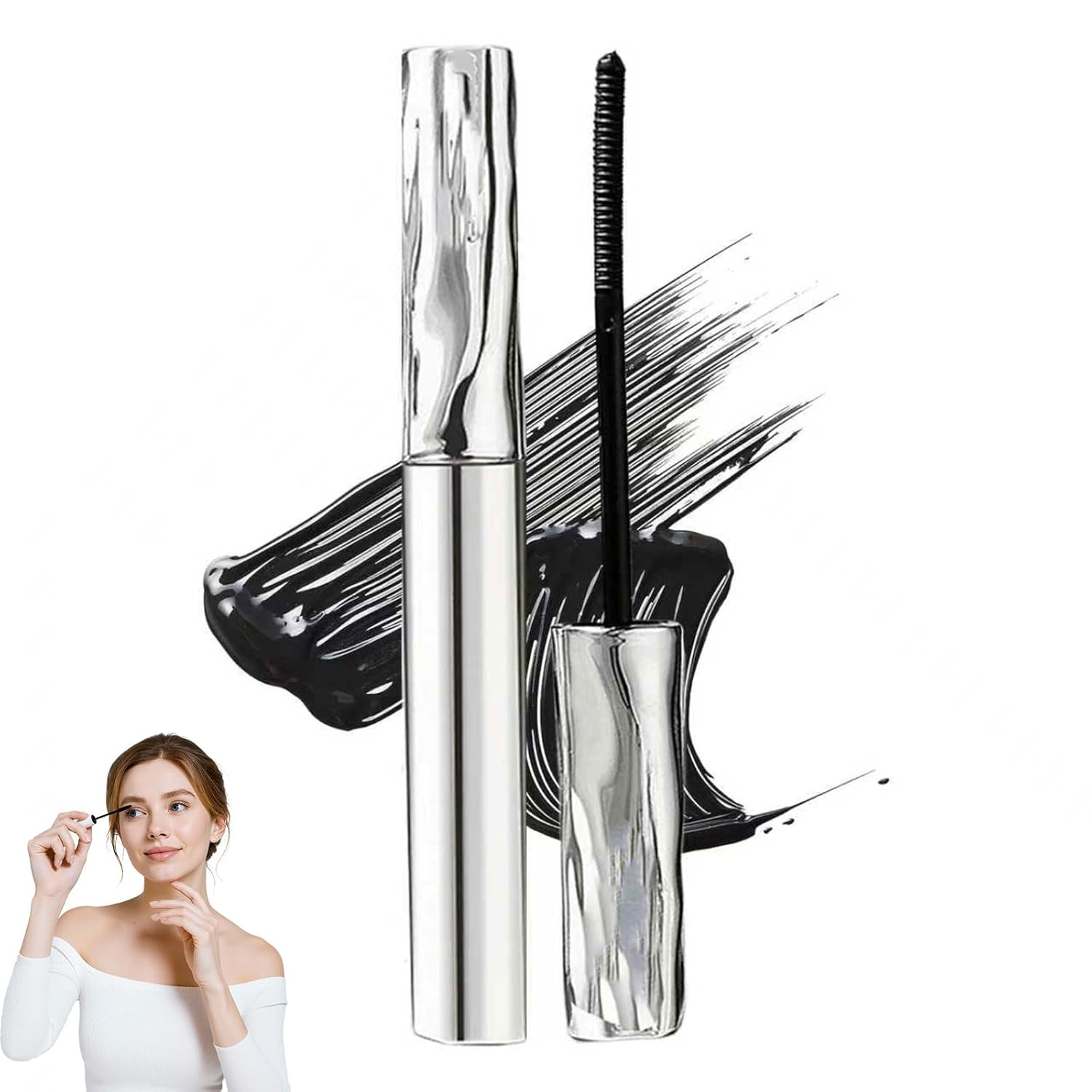 Facelove Iron Eye Mascara ab 50 Jahre, 2026 Waschbare Metal Wand Mascara, Schwarz Wasserfeste Wimperntusche 3D Super Curling, Long-Lasting Volumizing