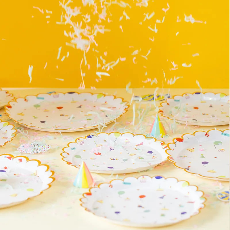 Cartoon Disposable Tableware Theme Party Paper Plate Kids Birthday Baby Shower Party Decorations Festival Tableware Supplies