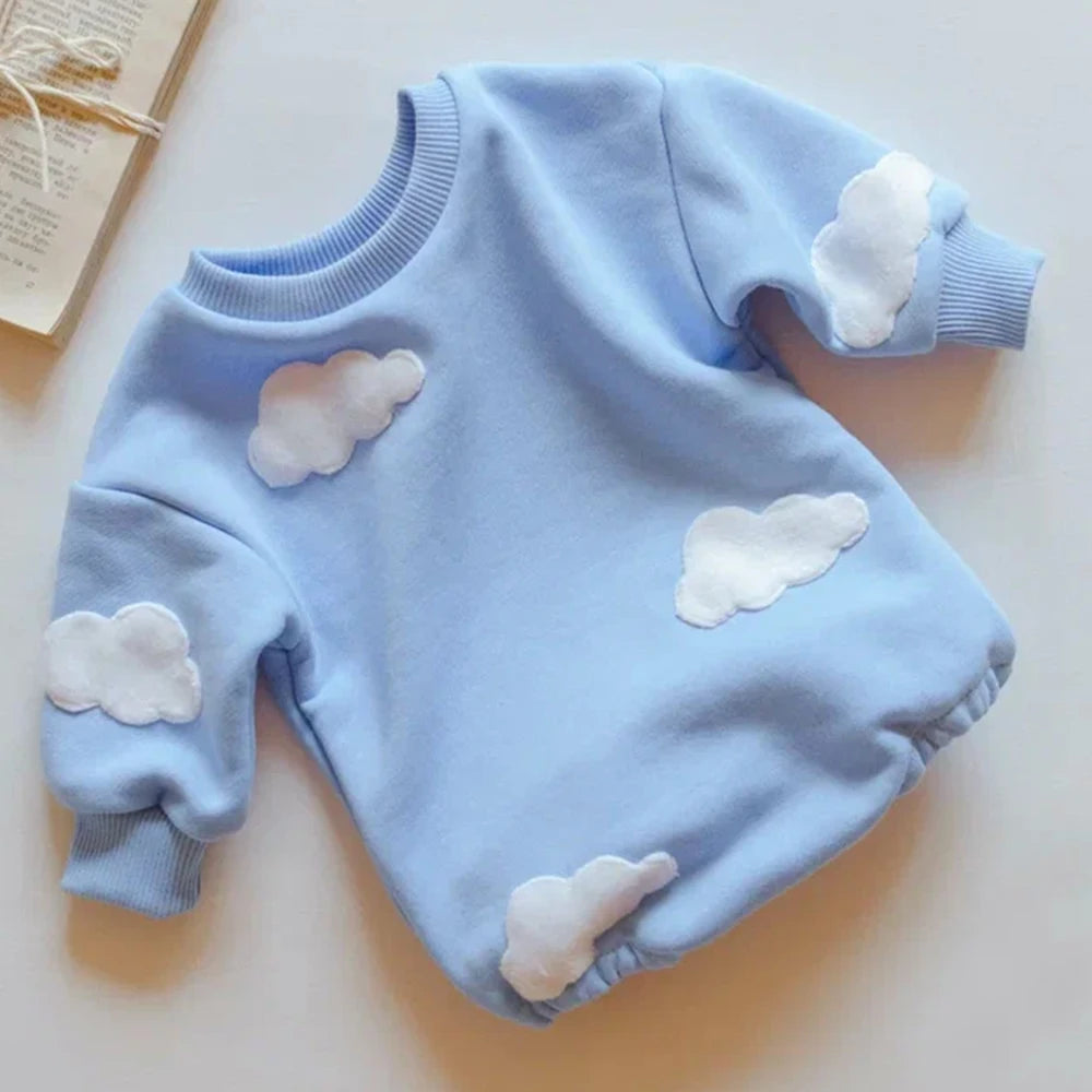 2024 Spring Baby Clothes Cloud Sweatshirt Romper Baby Girl Boys Long Sleeve Bodysuit Clothes Newborn 0 To 12 Months 24M Jumpsuit