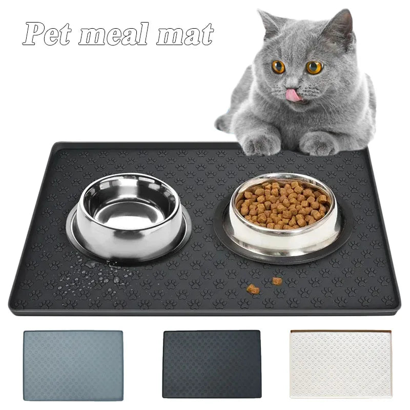 Waterproof non slip pet meal mat Dog Cat Food Pad Cat claw shaped Fashionable pet Mats Pets Drinking Feeding Silicone Placemat