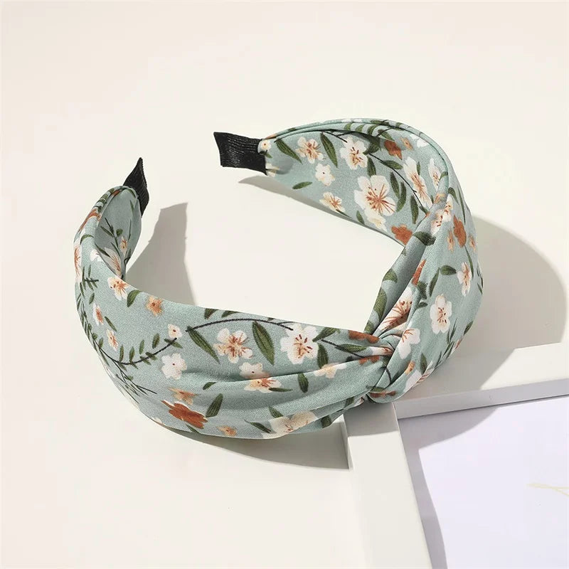 New Headband Cross Broadside Hair Bands for Women Elegant Flower Pattern Hair Hoop Bezel Headbands Hair Bands Hair Accessories