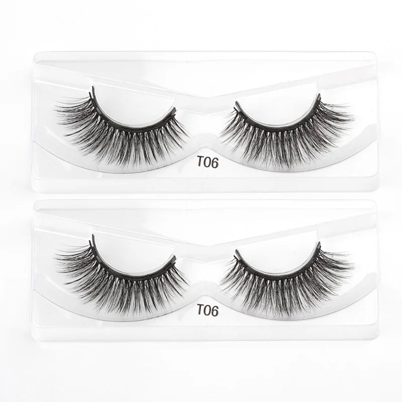 Magnetic Eyelashes Set 1/2/3 Pairs Natural Long False Eyelashes Soft Mink Lashes Waterproof Liquid Eyeliner Tweezer Makeup Tools
