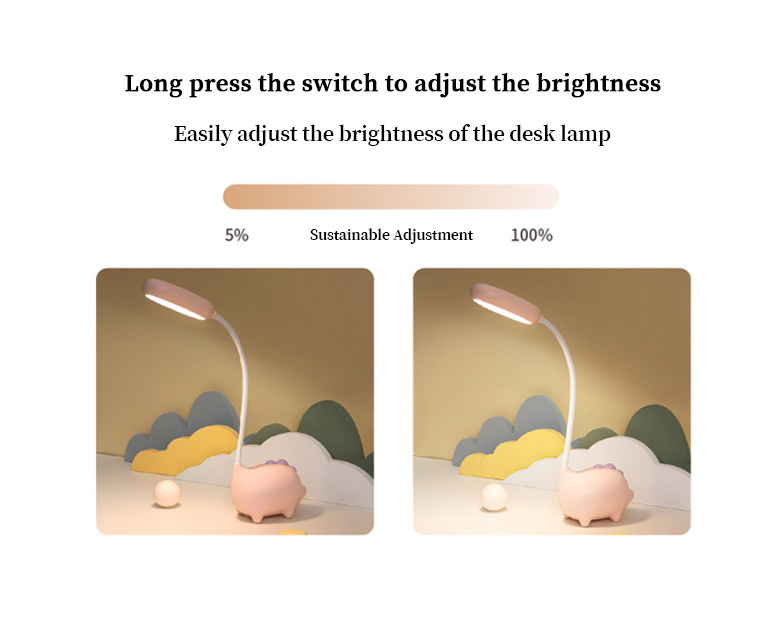 Cute small desk lamp eye protection USB rechargeable study special student dormitory bedside lamp children led desk reading light