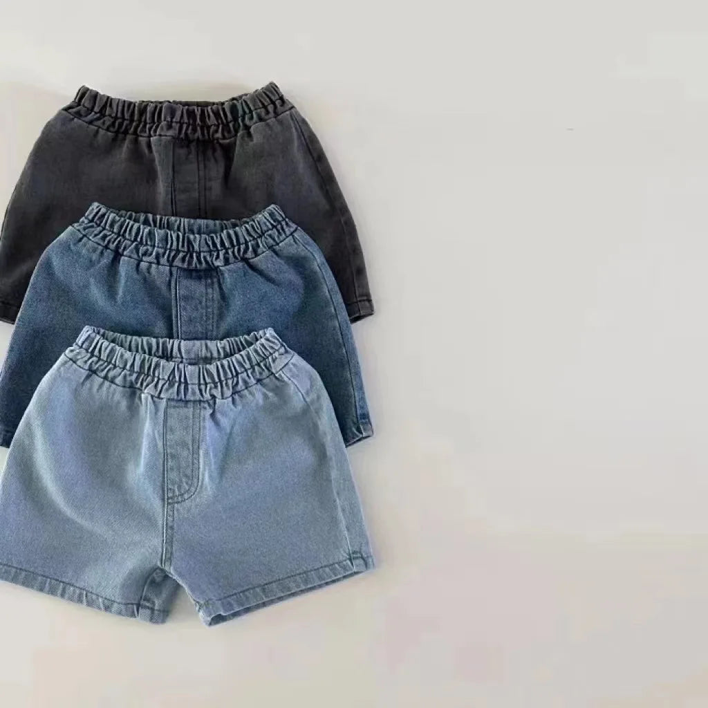 Summer New Baby Denim Shorts Solid Boys Girls Short Jeans Toddler Pocket Pants Infant Shorts Solid Children Clothes