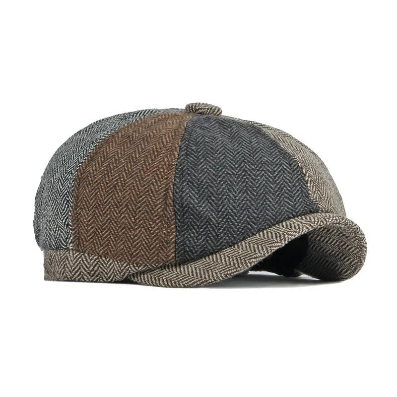 2023 Spring Cotton Patchwork Newsboy Caps Flat Peaked Cap Men and Women Painter Beret Hats 121