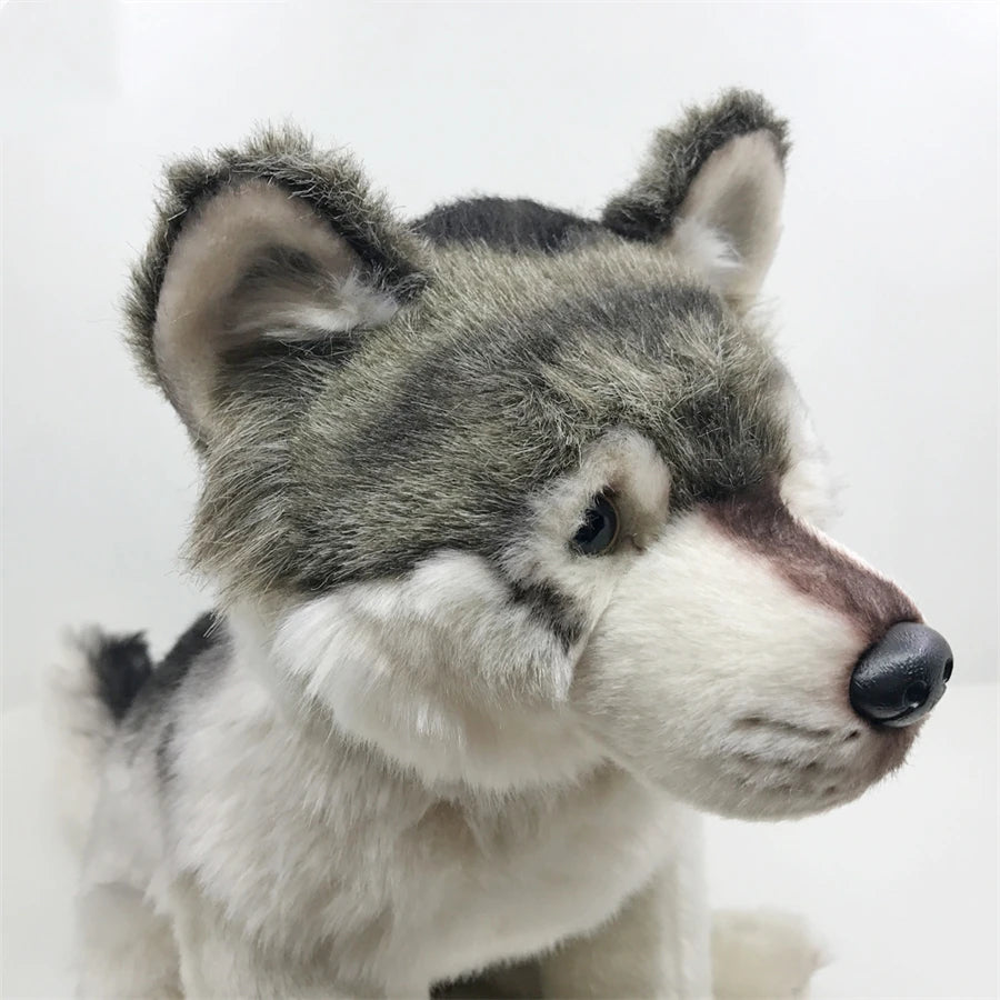 Coyote High Fidelity Anime Cute Gray Wolf Plushie Dog Plush Toys Lifelike Animals Simulation Stuffed Doll Kawai Toy Gifts Kids