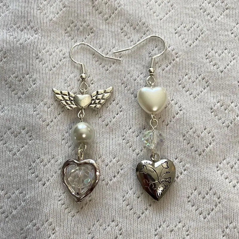 Handmade Heart-Shaped Small Box Earrings Y2K Fairy Core Fairy Tale Core Earrings