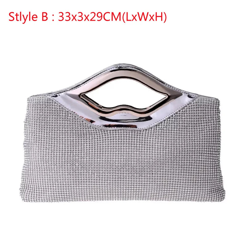 Sequins Evening Clutch Bag Women Luxury Full Rhinestones Handbag Party Bag Chain Crossbody Bags Female Purse and Handbags