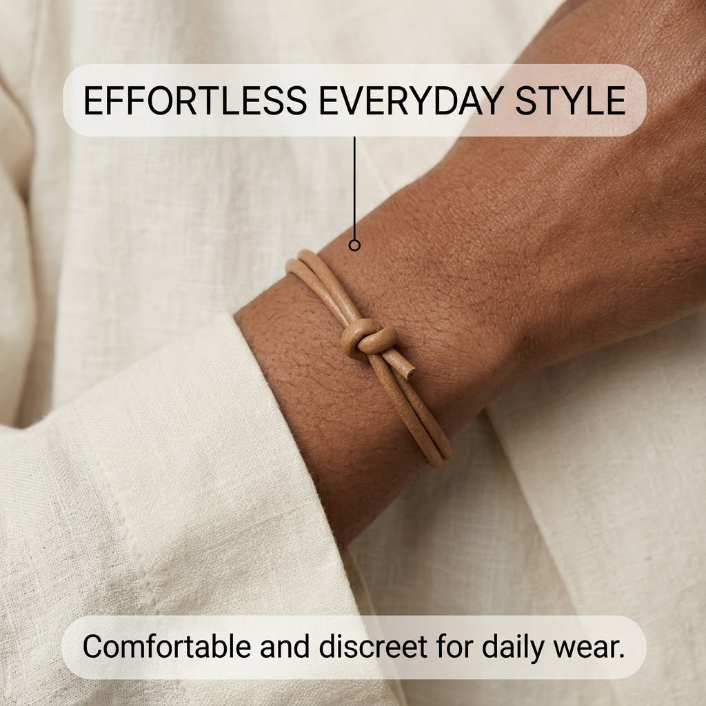 Minimalist Genuine Leather Knot Bracelet