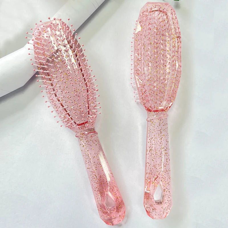 Transparent Shiny Combs Girls Hair Scalp Massage Comb Hair Brush Wide Tooth Comb Women Salon Hairdressing Styling Tools Gift