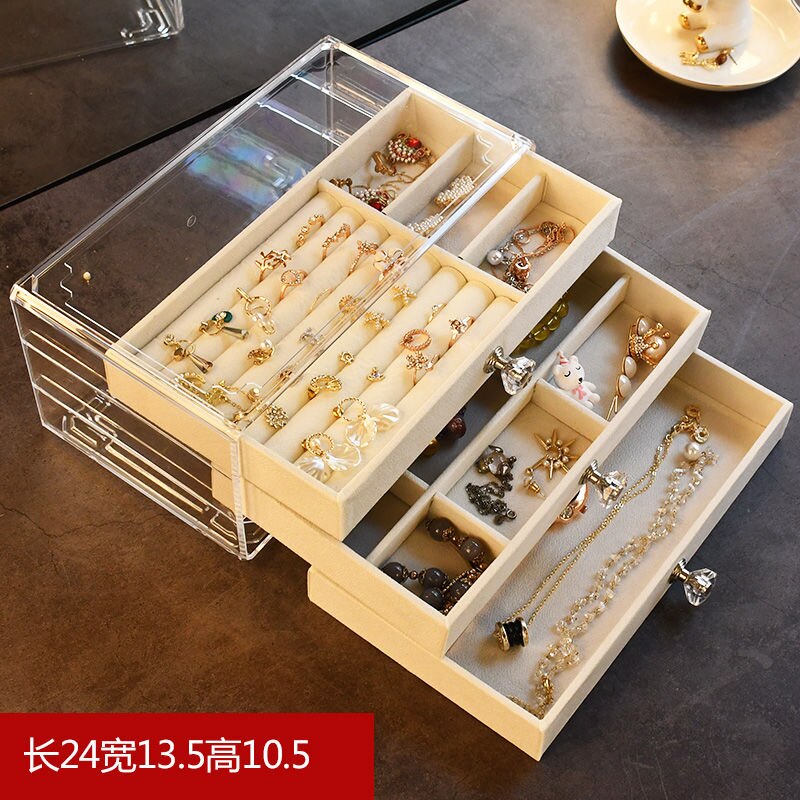 Box Jewelry Storage Box Make-up Organizer Lipstick Stand Earrings Display Stand Drawer Transparent Acrylic