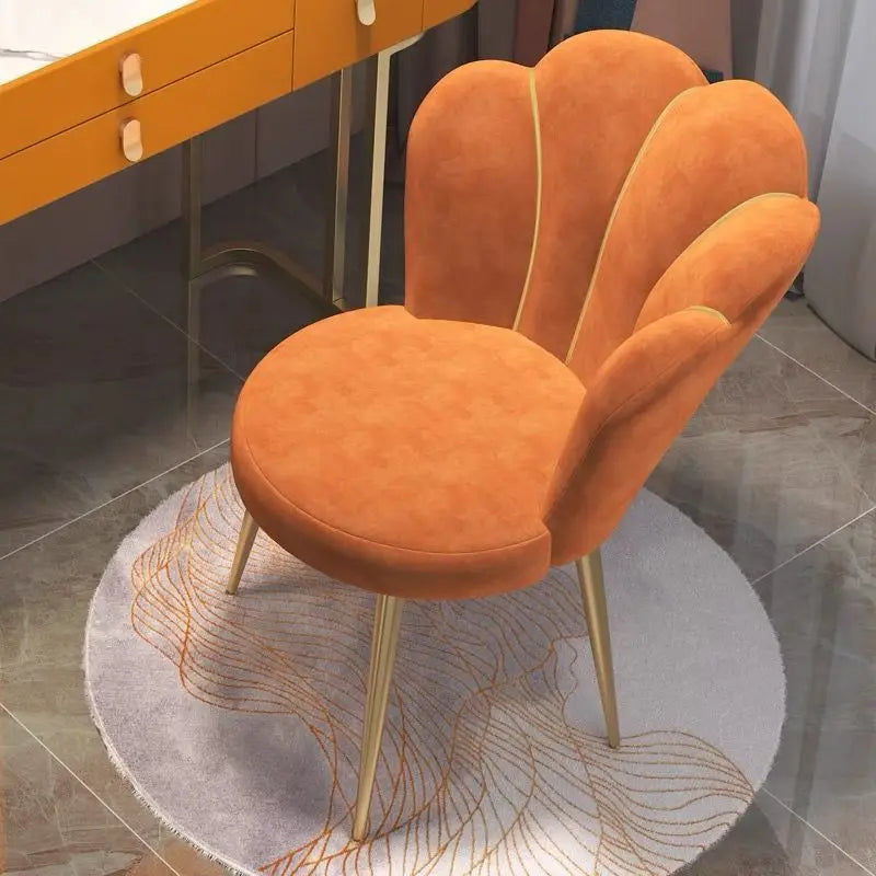 Modern Nordic Dressing Chair Velvet Home Living Room Dining Chairs Bedroom Furniture Makeup Stool Nail Chair