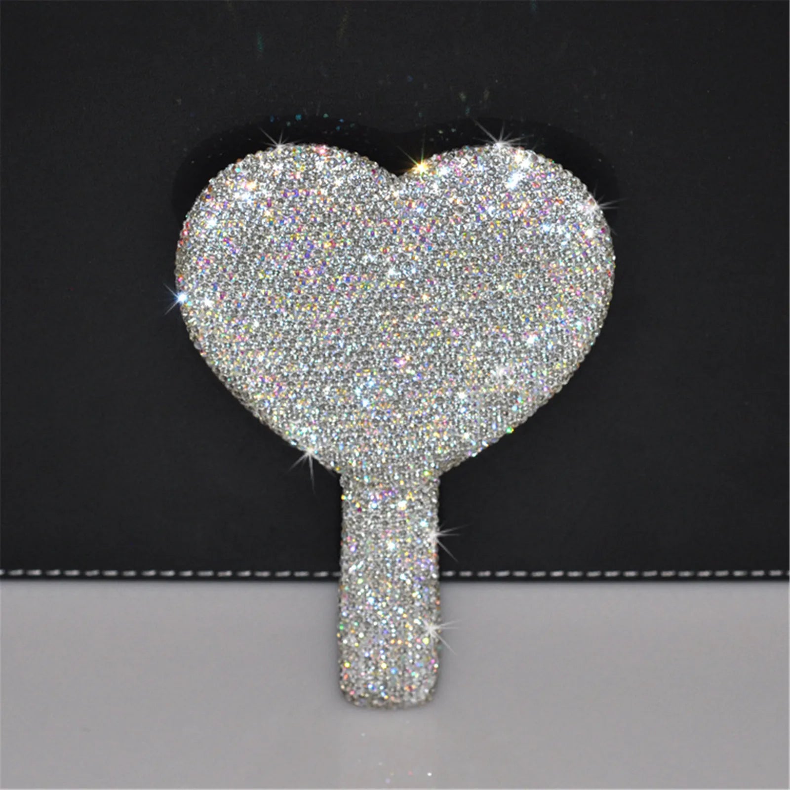 Luxury Diamond Hand Mirror Love Heart Mirror Female Handle Makeup Cosmetic Beauty Tools Handheld Vanity Make Up Mirror for Girls