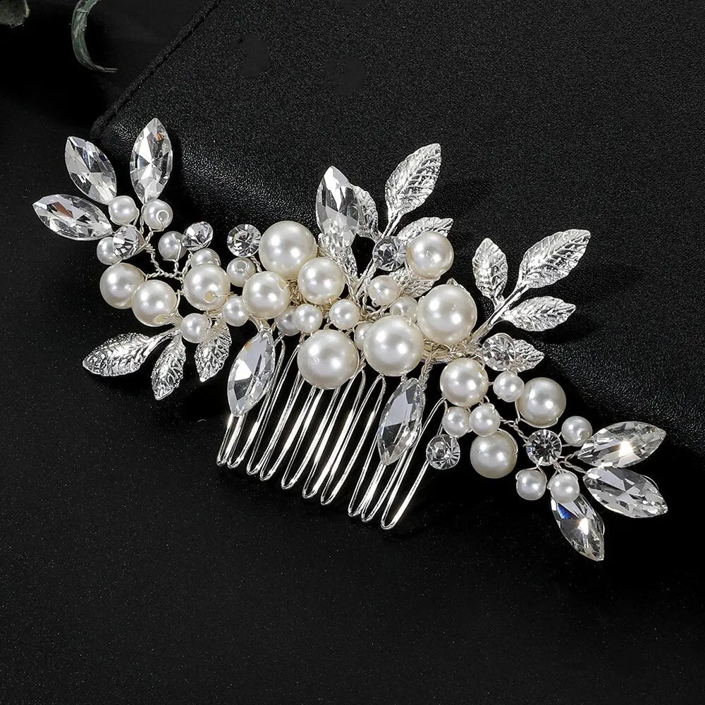 Korean Fashion Pearl Hair Combs Handmade Hairpins and Clips for Women Girls Bride Wedding Hair Styling Jewelry Accessories