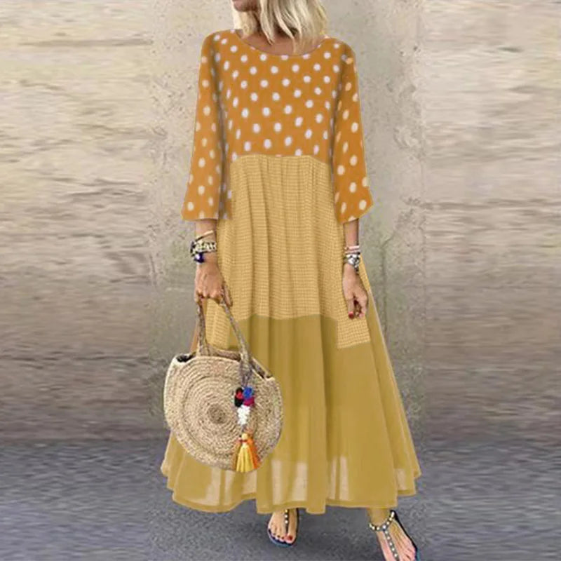Women's Bohemian Ruffle Sundress 2025 Summer Sleeveless Floral Printed Maxi Long Dress Casual Loose Party