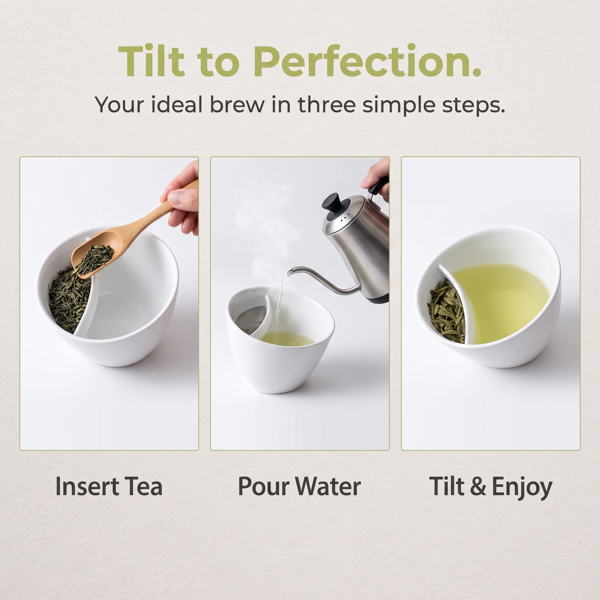 Cuptone Tilt Tea Cup, 2026 New Creative Tilting Teacup with Built-in Tea Strainer & Infuser, Smart One Piece Travel Cup for Loaded Tea