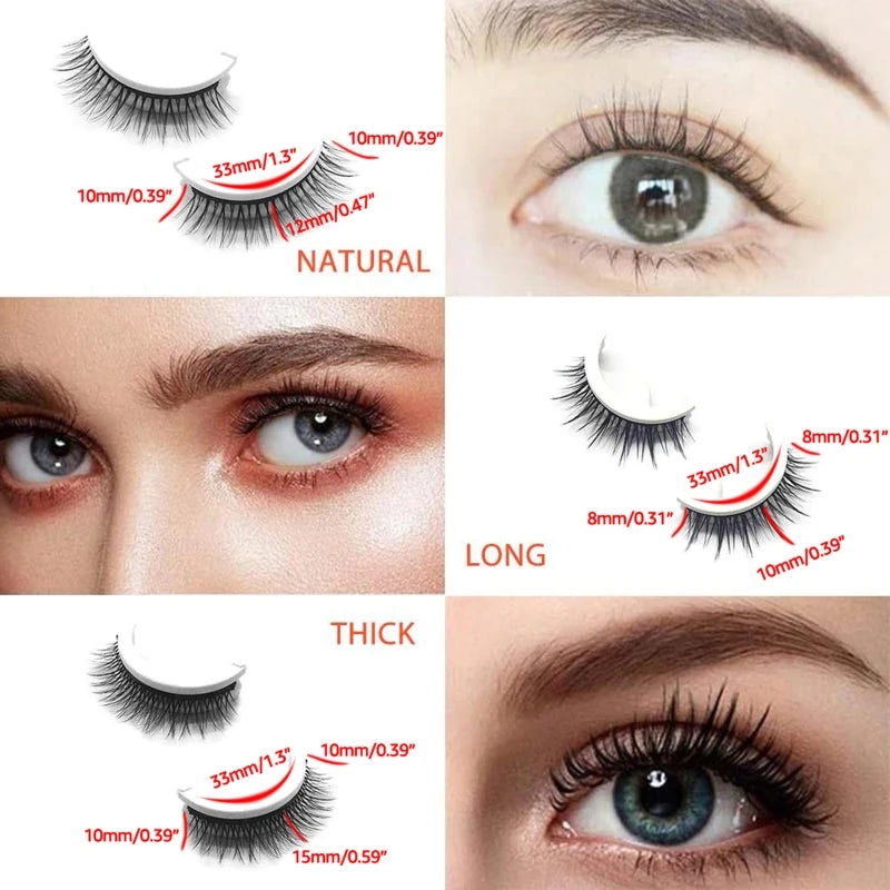 Reusable Self-Adhesive False Eyelash No or Eyeliner Needed Eyelashes Gift