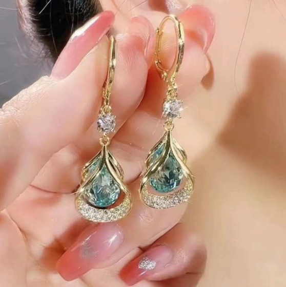 Cat's Eye Geometric-Waterdrop Earrings